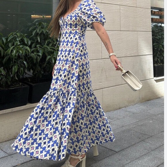 Zara Printed Midi Dress - Picture 4 of 6